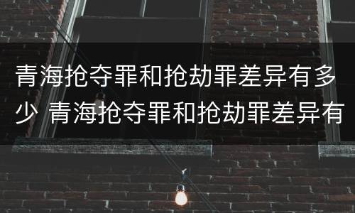 青海抢夺罪和抢劫罪差异有多少 青海抢夺罪和抢劫罪差异有多少条