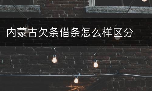 内蒙古欠条借条怎么样区分