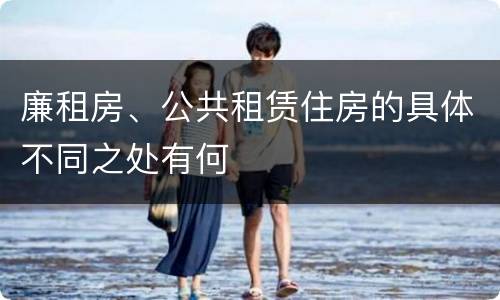 廉租房、公共租赁住房的具体不同之处有何
