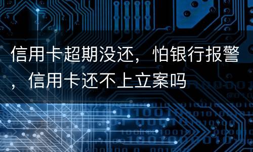 信用卡超期没还，怕银行报警，信用卡还不上立案吗