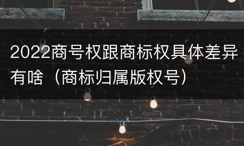 2022商号权跟商标权具体差异有啥（商标归属版权号）