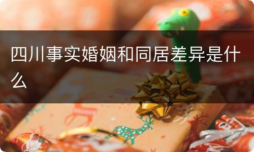 四川事实婚姻和同居差异是什么