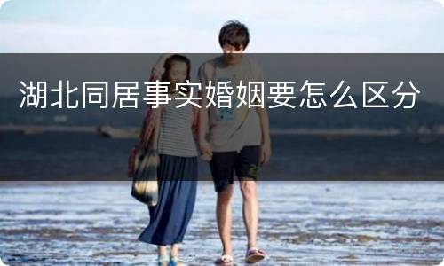 湖北同居事实婚姻要怎么区分