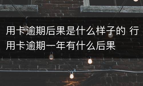 用卡逾期后果是什么样子的 行用卡逾期一年有什么后果