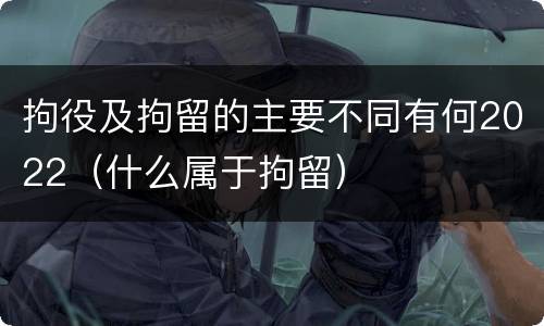 拘役及拘留的主要不同有何2022（什么属于拘留）