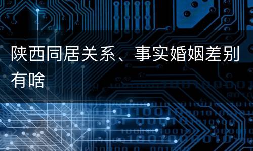 陕西同居关系、事实婚姻差别有啥