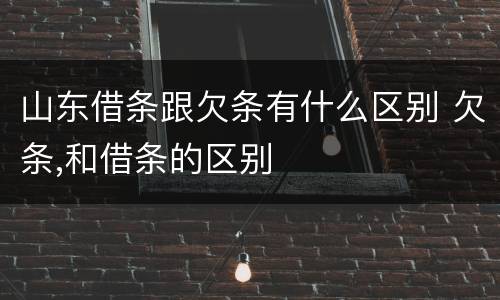 山东借条跟欠条有什么区别 欠条,和借条的区别