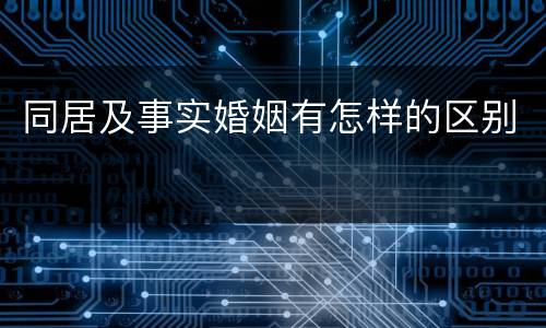 同居及事实婚姻有怎样的区别