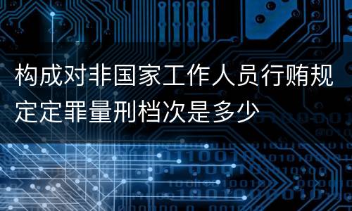 构成对非国家工作人员行贿规定定罪量刑档次是多少