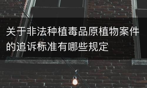 关于非法种植毒品原植物案件的追诉标准有哪些规定