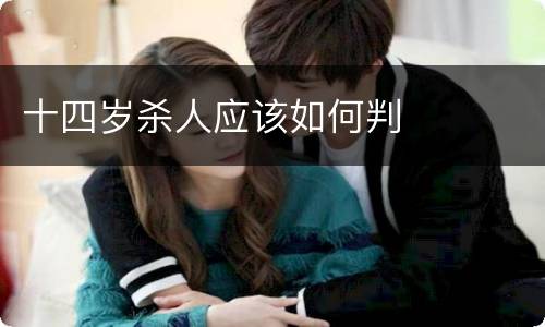 十四岁杀人应该如何判