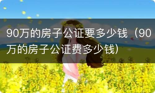 90万的房子公证要多少钱（90万的房子公证费多少钱）