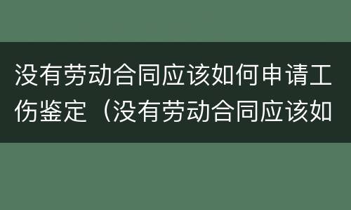 没有劳动合同应该如何申请工伤鉴定（没有劳动合同应该如何申请工伤鉴定呢）
