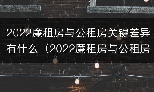 2022廉租房与公租房关键差异有什么（2022廉租房与公租房关键差异有什么区别）