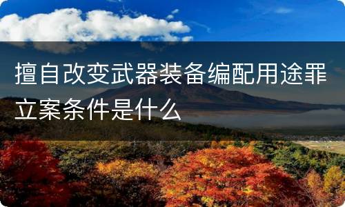 擅自改变武器装备编配用途罪立案条件是什么