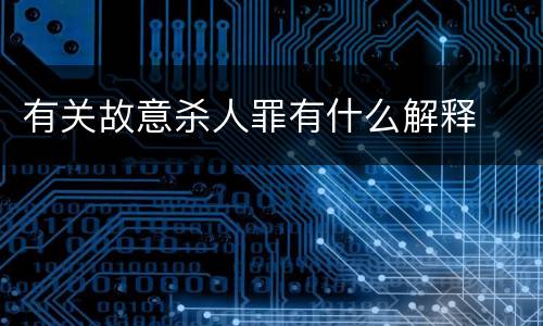 有关故意杀人罪有什么解释