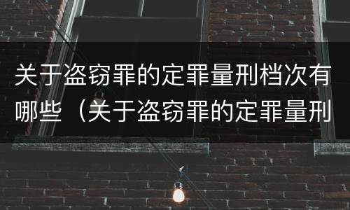 关于盗窃罪的定罪量刑档次有哪些（关于盗窃罪的定罪量刑档次有哪些标准）