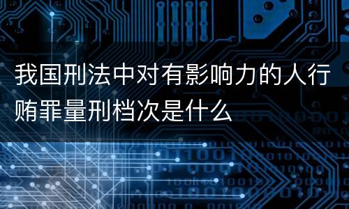 我国刑法中对有影响力的人行贿罪量刑档次是什么