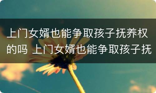 上门女婿也能争取孩子抚养权的吗 上门女婿也能争取孩子抚养权的吗小说