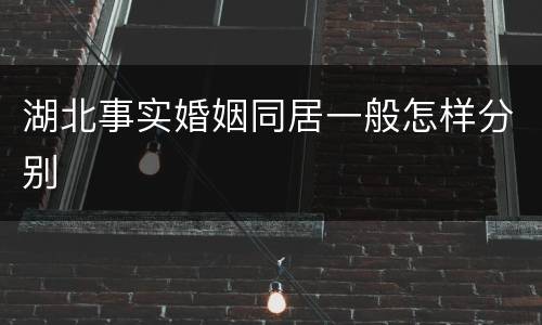 湖北事实婚姻同居一般怎样分别