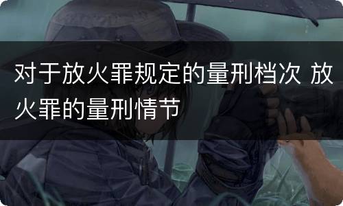 对于放火罪规定的量刑档次 放火罪的量刑情节