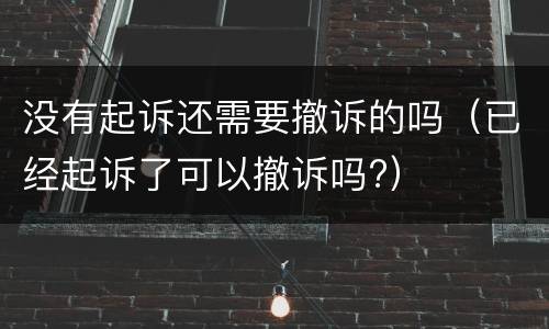 没有起诉还需要撤诉的吗（已经起诉了可以撤诉吗?）