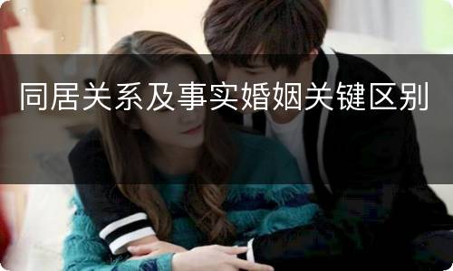 同居关系及事实婚姻关键区别