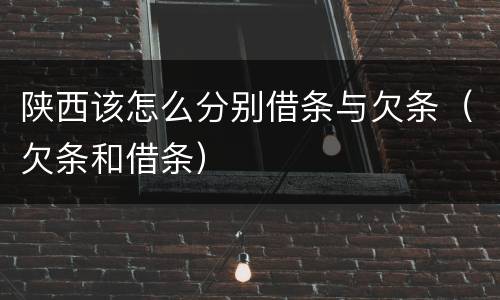 陕西该怎么分别借条与欠条（欠条和借条）