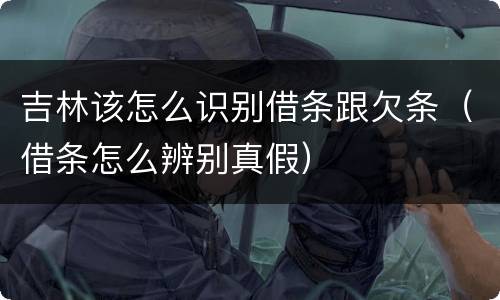 吉林该怎么识别借条跟欠条（借条怎么辨别真假）