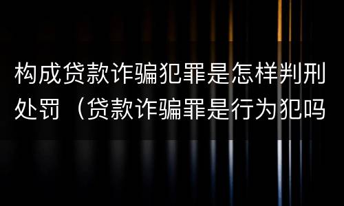 构成贷款诈骗犯罪是怎样判刑处罚（贷款诈骗罪是行为犯吗）