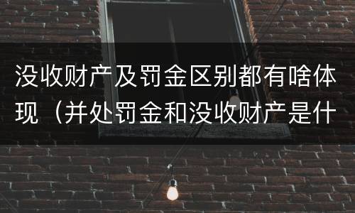 没收财产及罚金区别都有啥体现（并处罚金和没收财产是什么意思）