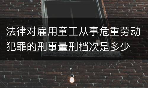 法律对雇用童工从事危重劳动犯罪的刑事量刑档次是多少