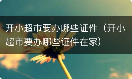 开小超市要办哪些证件（开小超市要办哪些证件在家）