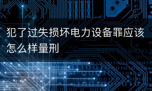 犯了过失损坏电力设备罪应该怎么样量刑
