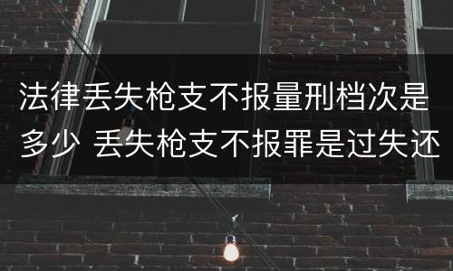 法律丢失枪支不报量刑档次是多少 丢失枪支不报罪是过失还是故意