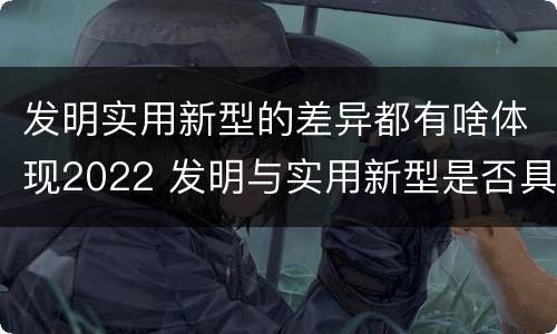 发明实用新型的差异都有啥体现2022 发明与实用新型是否具有实用性