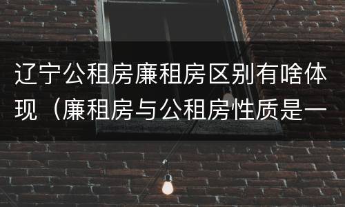 辽宁公租房廉租房区别有啥体现（廉租房与公租房性质是一样的吗）