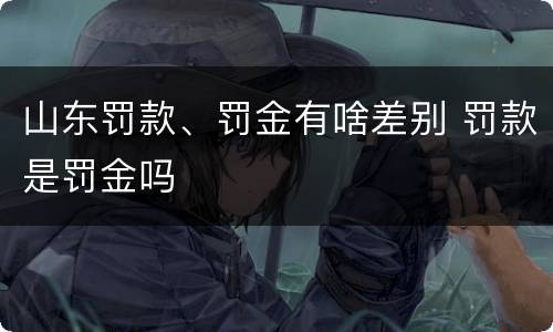 山东罚款、罚金有啥差别 罚款是罚金吗