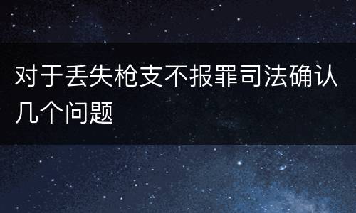 对于丢失枪支不报罪司法确认几个问题