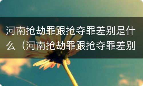 河南抢劫罪跟抢夺罪差别是什么（河南抢劫罪跟抢夺罪差别是什么呢）