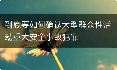 到底要如何确认大型群众性活动重大安全事故犯罪