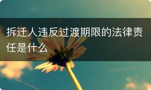 拆迁人违反过渡期限的法律责任是什么