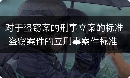 对于盗窃案的刑事立案的标准 盗窃案件的立刑事案件标准