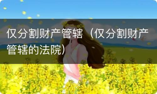 仅分割财产管辖（仅分割财产管辖的法院）