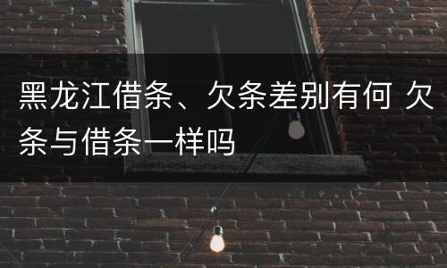 黑龙江借条、欠条差别有何 欠条与借条一样吗