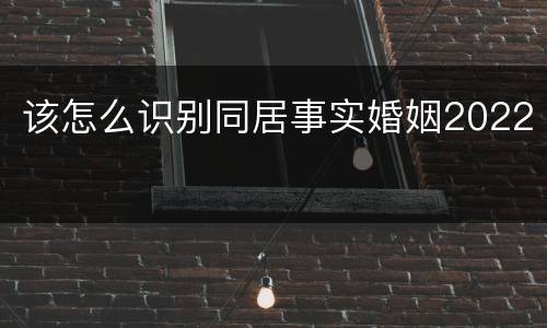 该怎么识别同居事实婚姻2022