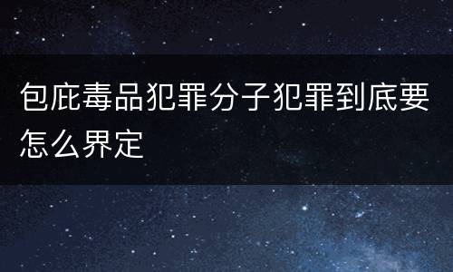 包庇毒品犯罪分子犯罪到底要怎么界定