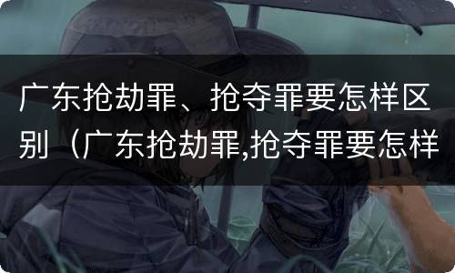 广东抢劫罪、抢夺罪要怎样区别（广东抢劫罪,抢夺罪要怎样区别判刑）