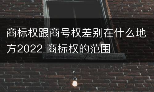 商标权跟商号权差别在什么地方2022 商标权的范围