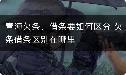 青海欠条、借条要如何区分 欠条借条区别在哪里